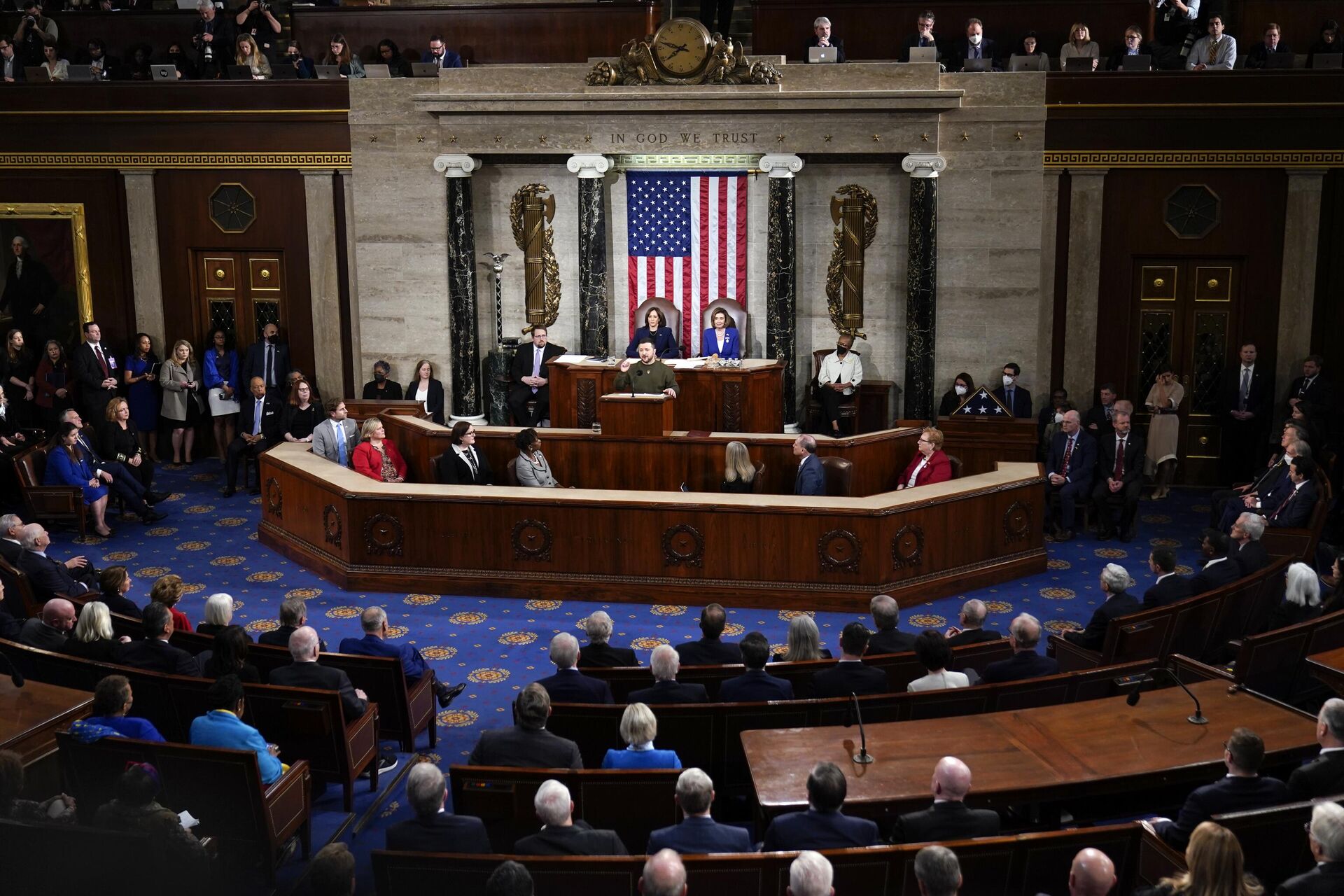 Президент Украины Владимир Зеленский выступает на совместном заседании Конгресса в Вашингтоне - РИА Новости, 1920, 22.12.2022