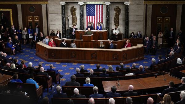 Президент Украины Владимир Зеленский выступает на совместном заседании конгресса в Вашингтоне