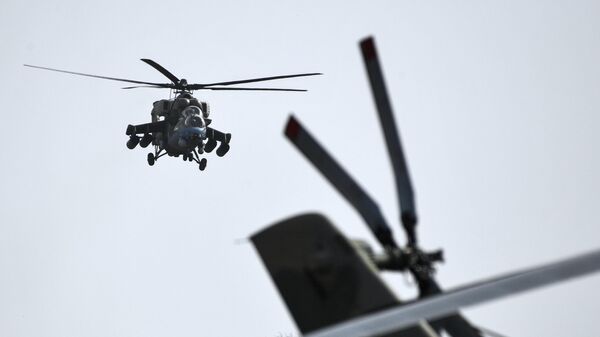 Вертолет ВКС России в зоне проведения специальной военной операции на Украине