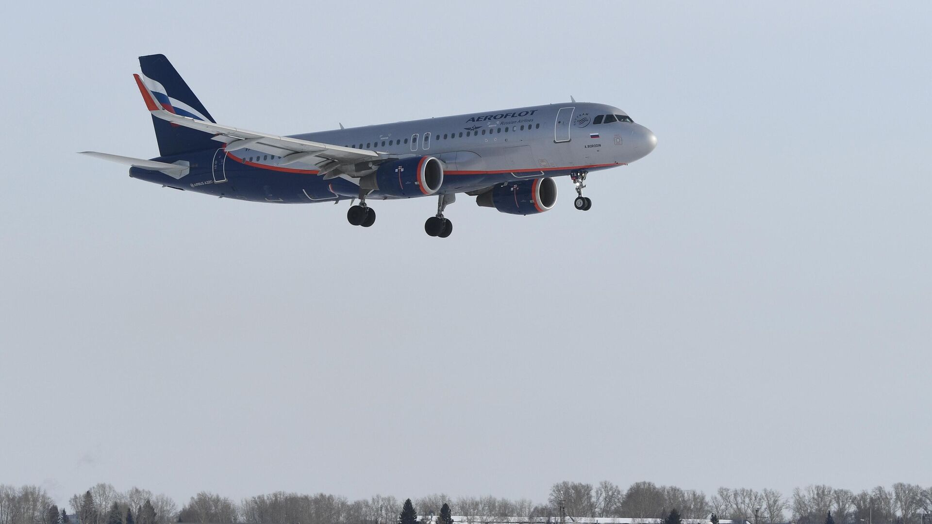 Самолет Airbus A320 авиакомпании Аэрофлот в Международном аэропорту Новосибирск (Толмачево) имени А. И. Покрышкина - РИА Новости, 1920, 29.12.2022