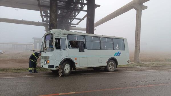 Автобус ПАЗ врезался в опору путепровода в Волгограде