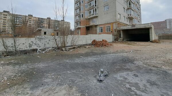 Центр Донецка, подвергшийся обстрелу со стороны Вооруженных сил Украины