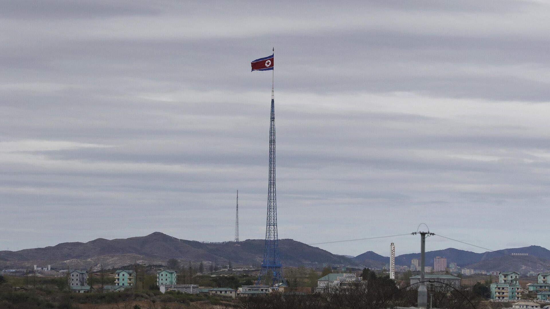 Flag of North Korea in the demilitarized zone - RIA Novosti, 1920, 19.02.2023