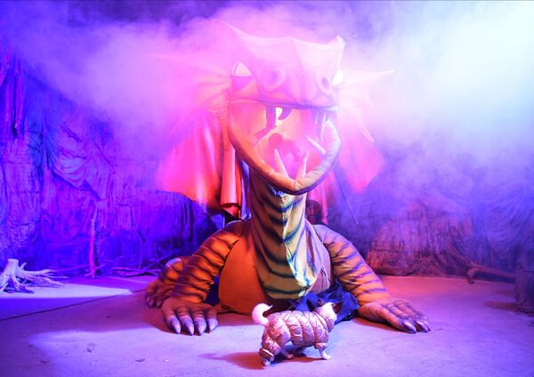 Сказочный герой дракон Аждаха в резиденции Кыш Бабая в селе Яна Кырлай Арского района Республики Татарстан