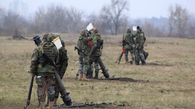 Военнослужащие пехотной бригады во время учений на полигоне в Молдавии