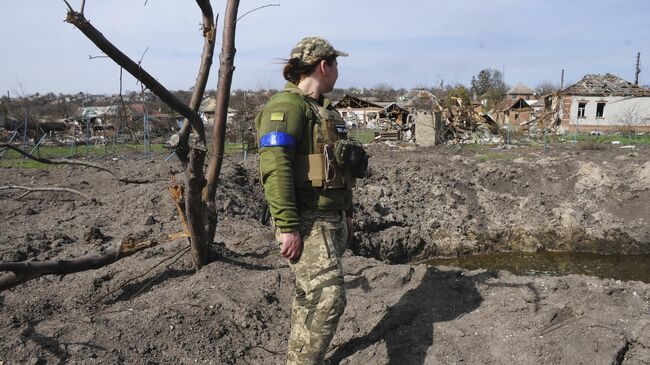 Военнослужащая ВСУ в Харьковской области