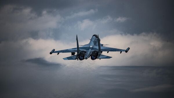 Многоцелевой истребитель Су-30СМ ВКС России, задействованный в спецоперации
