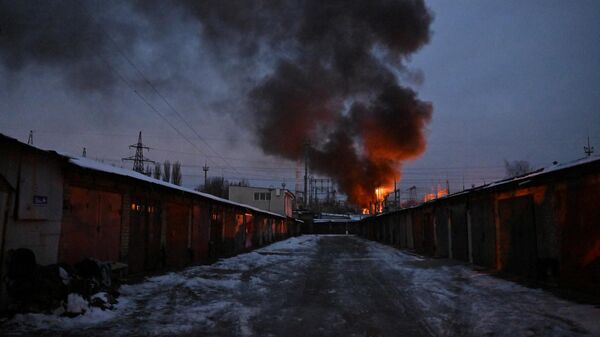 Пожар на объекте энергетики в Киеве