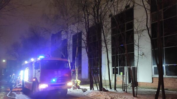 Последствия пожара в Калининском районе Санкт-Петербурга