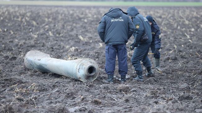 Части украинской ракеты на территории Белоруссии