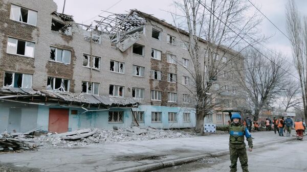 Последствия обстрела города Алчевск в ЛНР