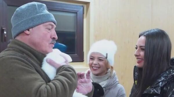 Президент Белоруссии Александр Лукашенко подарил кроликов телеведущим на Беларусь 1 