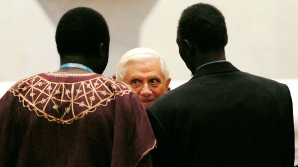 Папа Римский Бенедикт XVI на мероприятии во время празднования Всемирного дня молодежи в Сиднее