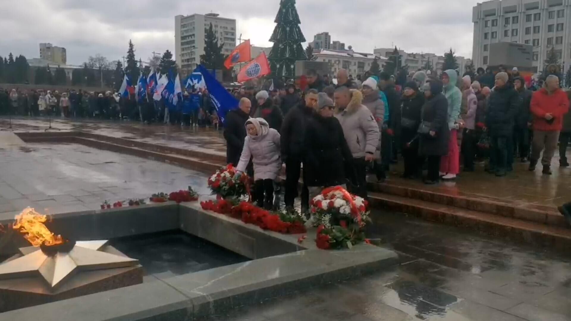 Траурный митинг в Самарской области в память о погибших в Макеевке - РИА Новости, 1920, 03.01.2023