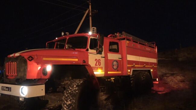 Пожар в одном районов ЛНР