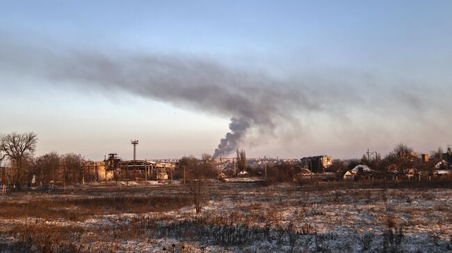 Дым в Соледаре, 8 января 2023 года