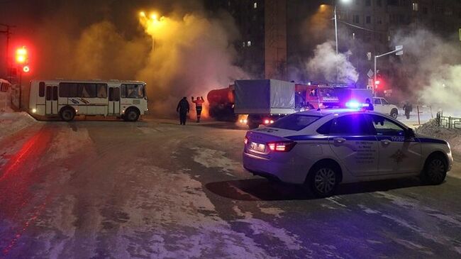 Прорыв на теплотрассе в городе Мегион