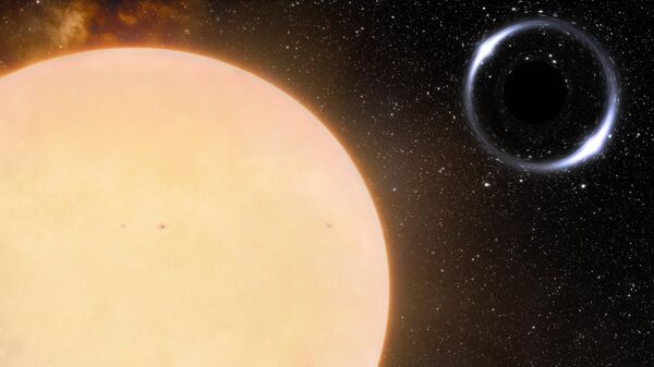 Так в представлении художника выглядит спящая черная дыра Gaia BH1, расположенная на расстоянии 1566 световых лет