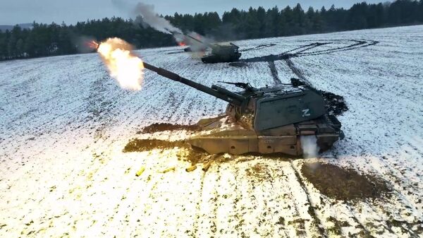 Огонь российских артиллеристов по позициям ВСУ