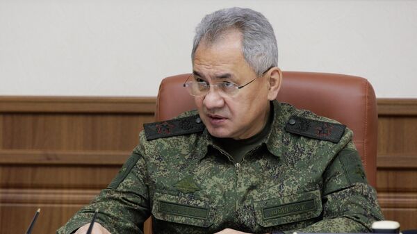 Министр обороны России Сергей Шойгу проводит совещание