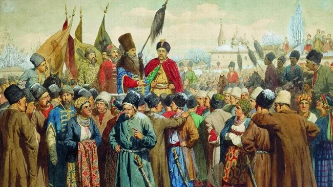 Картина Алексея Кившенко Переяславская рада. 1654 год. Воссоединение Украины. 1880 год 