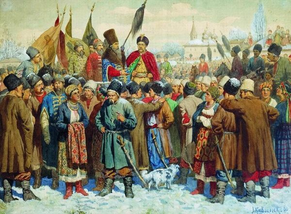 Картина Алексея Кившенко Переяславская рада. 1654 год. Воссоединение Украины. 1880 год 