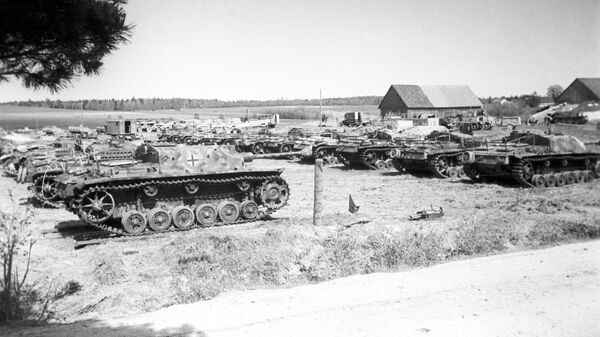 Фашистские танки, захваченные советскими войсками. Оборона Ленинграда