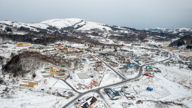 Село Крабозаводское на острове Шикотан в Сахалинской области