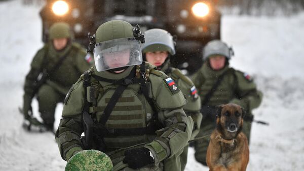 Военнослужащие ВС РФ проводят показательное разминирование местности в рамках празднования Дня инженерных войск