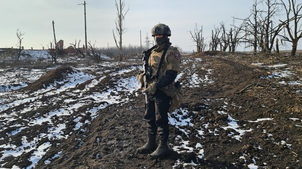 Боец группы Вагнер в Артемовске в ДНР