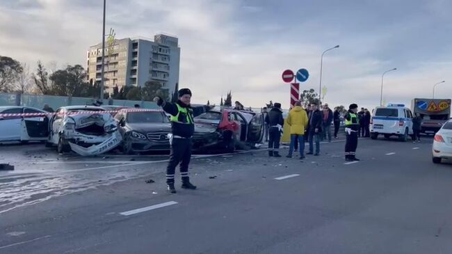 ДТП с участием девяти автомобилей в Сочи