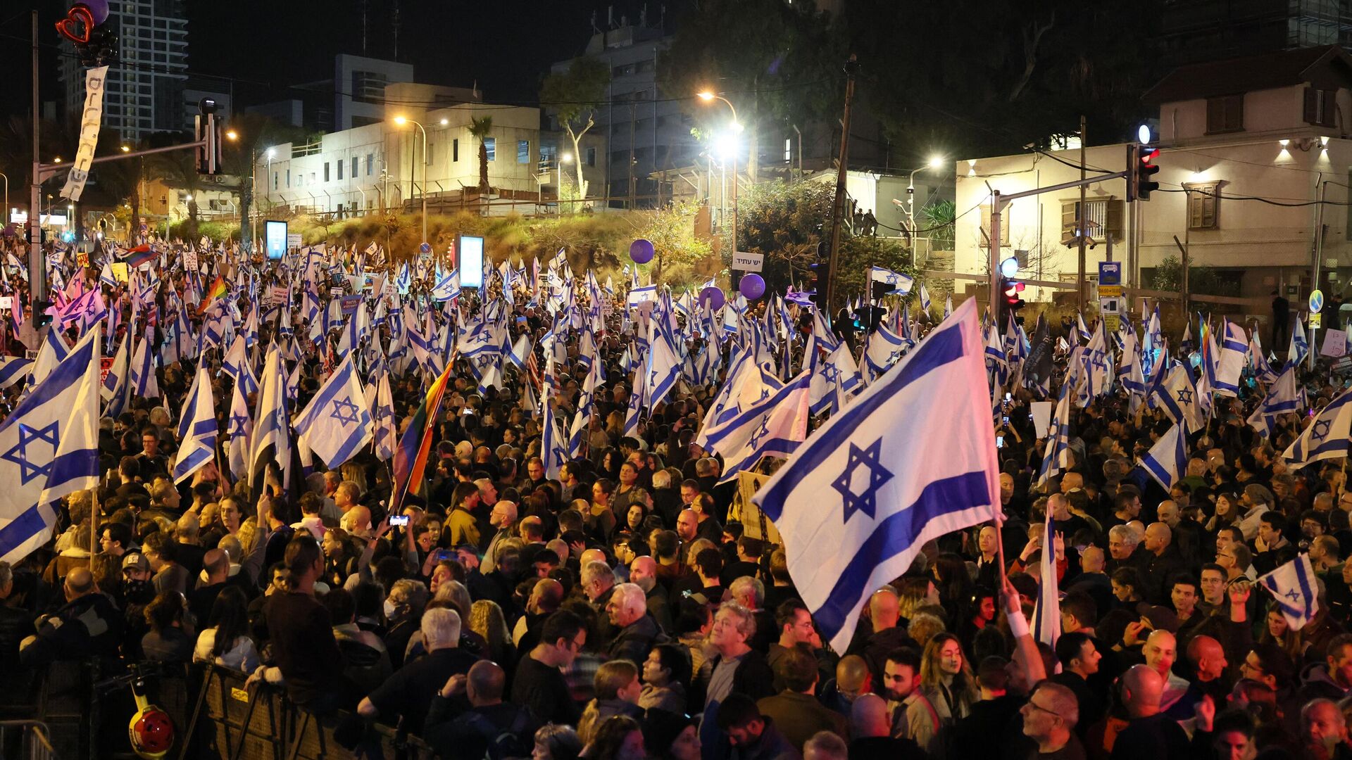 Акция протеста в Тель-Авиве, Израиль. 21 января 2023 - РИА Новости, 1920, 21.01.2023