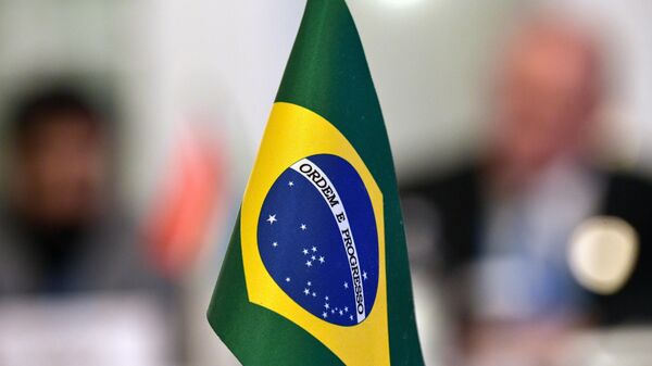 Флаг Бразилии на 1-м заседании шерп/су-шерп стран БРИКС