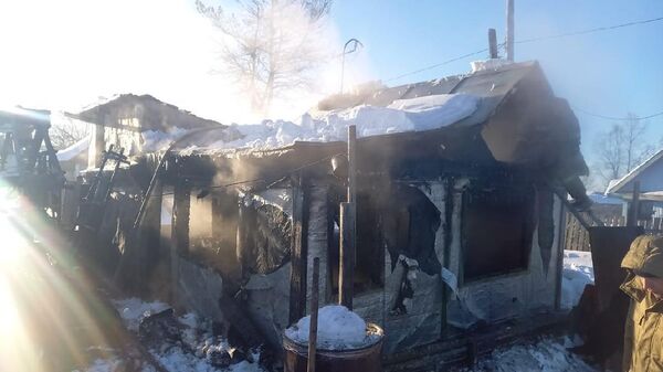 Пожар в частном доме в городе Советская Гавань Хабаровского края