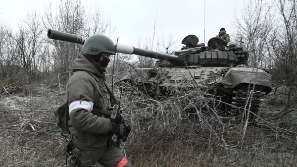 Маскировка танка Т-72 вооруженных сил РФ в зоне СВО
