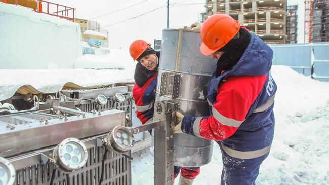 Сборка обновленных фонтанных модулей Водоотводного канала