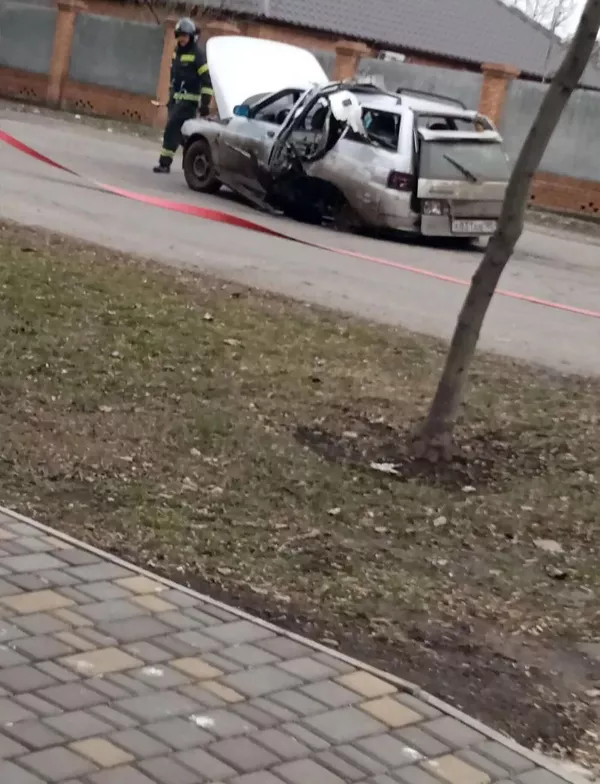 Взорвавшийся в Бердянске автомобиль