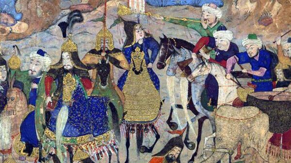 Фрагмент иллюстрации Эмир Тимур побеждает Золотую Орду и его воинов во главе с Тохтамышем