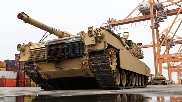Танк M1A2 Abrams армии США перед учениями в Гдыне, Польша