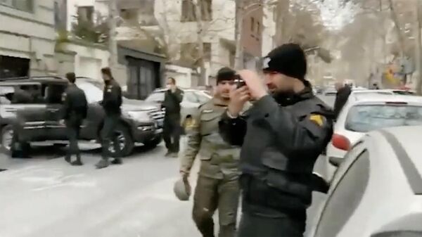 На месте нападения на посольство Азербайджана в Иране 