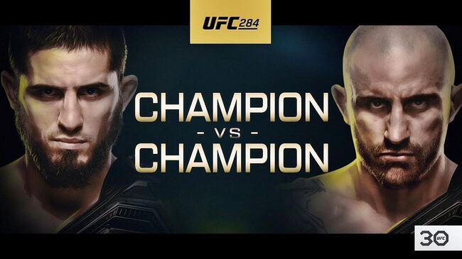 Афиша боя Махачева против Волкановски на UFC 284