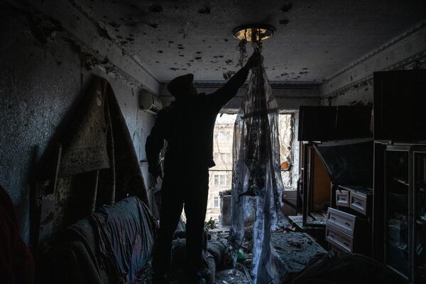 В квартире дома в Донецке после обстрела