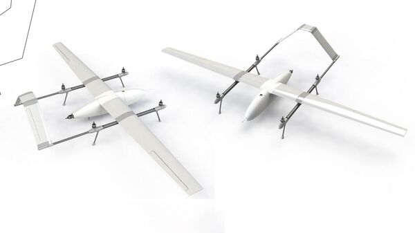 Прототип мультизадачного беспилотного самолета с вертикальным взлетом