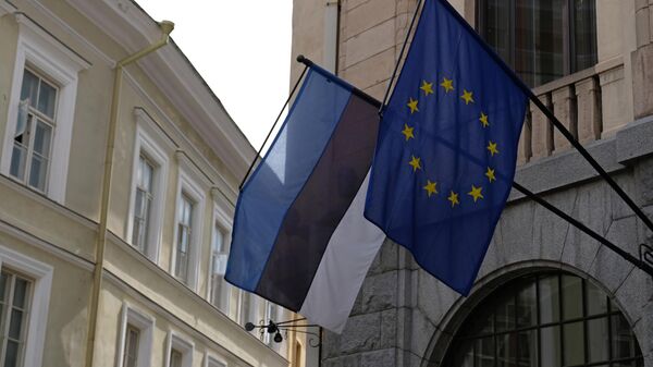 Флаги ЕС и Эстонии в Таллине 