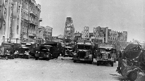 Центральная площадь Сталинграда. Февраль 1943 года