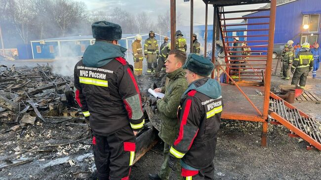 На месте пожара в строительном модуле под Севастополем