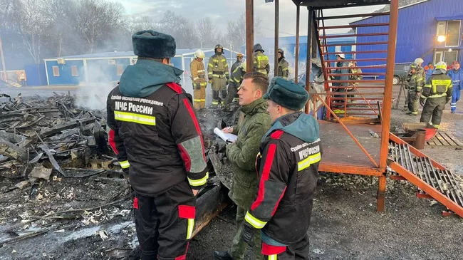 На месте пожара в строительном модуле под Севастополем