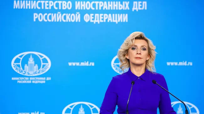 Официальный представитель Министерства иностранных дел России Мария Захарова во время брифинга в Москве