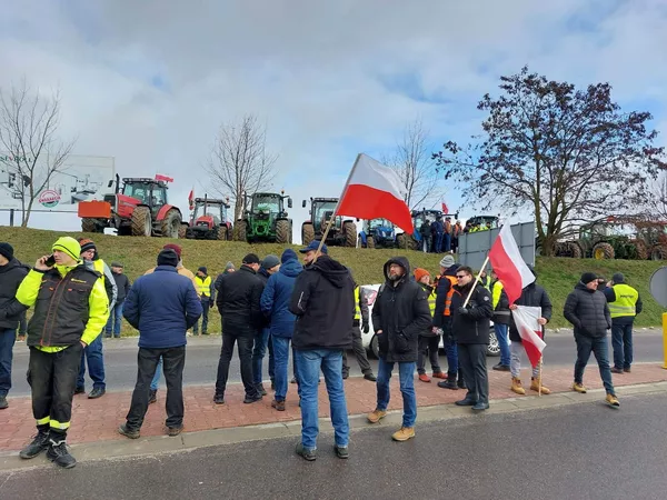 Акция протеста польских фермеров против ввоза зерна на границе с Украиной