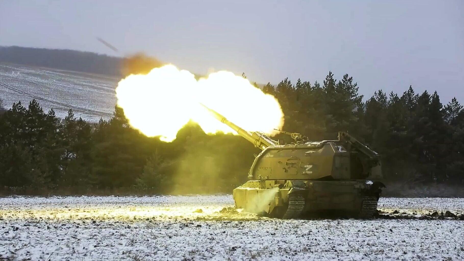 Самоходная артиллерийская установка Мста-СМ2 в зоне проведения спецоперации - РИА Новости, 1920, 19.02.2024